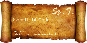 Szondi Tünde névjegykártya